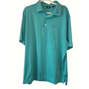 FootJoy Tour Golf Polo Mens XL Hilton Head National Striped Blue Green